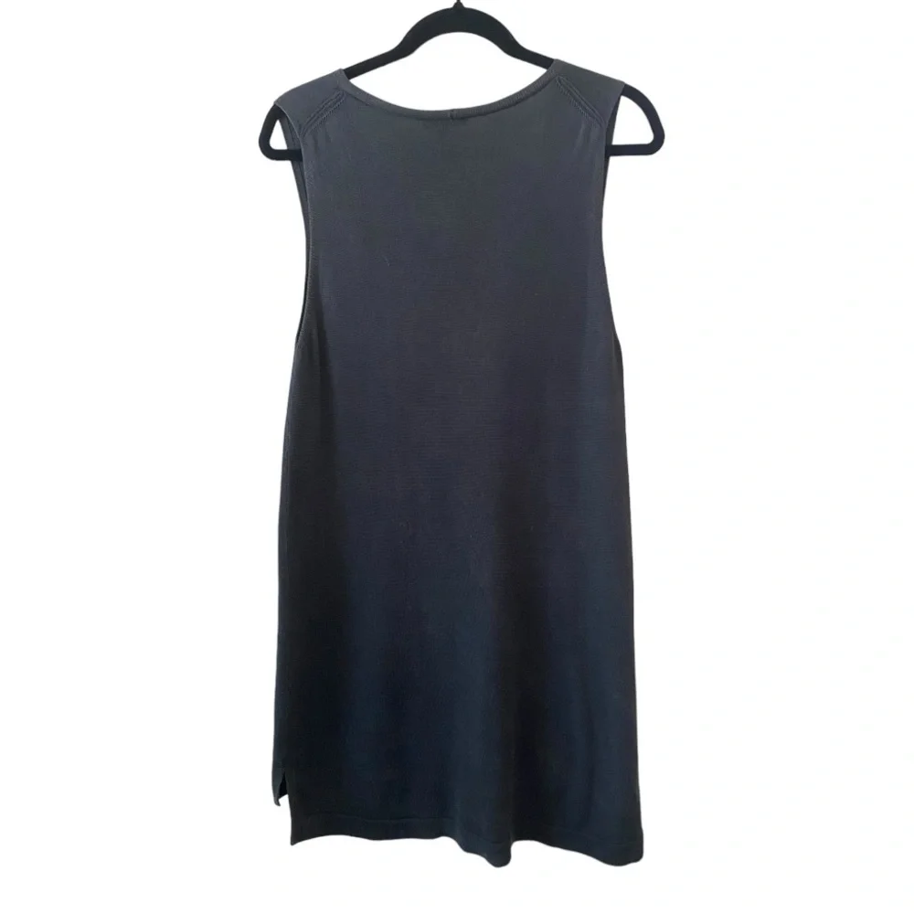 Eileen Fisher Top Sz M Charcoal Tencel Knit Tunic Lagenlook Minimalist Office - Picture 6 of 16